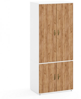 Лидер-8 Модуль Шкаф МД 19Б, белый шагрень/крафт золото