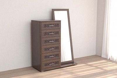 Кэт-4 Комод 6 ящиков /Зеркало, венге