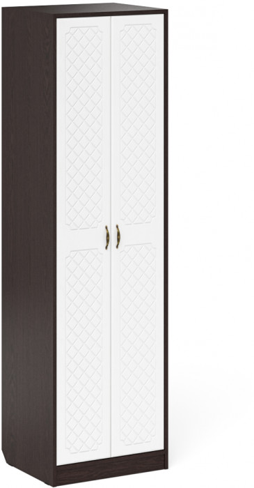Прихожая П-6 Компоновка № 15, цвет венге/фасады МДФ белое дерево фрезеровка ромб, ШхГхВ 180х50х210 см., универсальная сборка