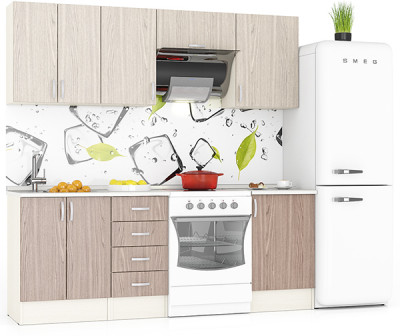 Кухня Мери 05 ШВ600+ШВ400+ШВв600+ШВ500+ШН600+ШН4Я400+ШН500, дуб/ясень шимо светлый/ясень шимо тёмный