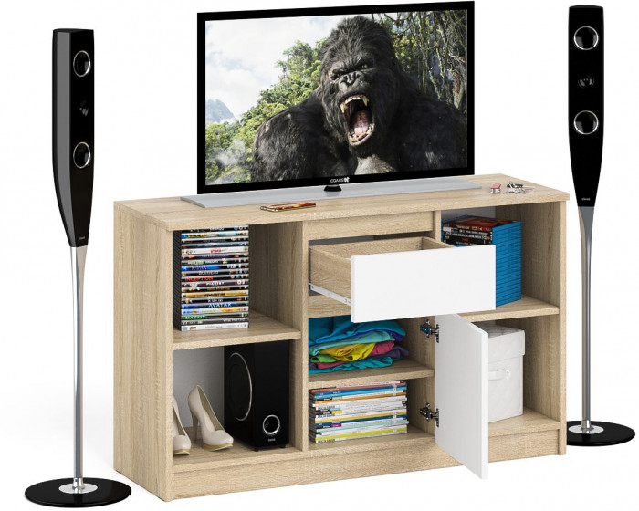 Мори Тумба ТВ МТВ1204.1, дуб сонома/белый