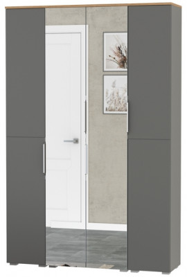 Октава Набор шкафов 01, серый графит/дуб крафт золотой/фасады МДФ серый графит