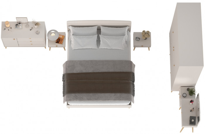 Афина Спальня 02-1600, кашемир серый