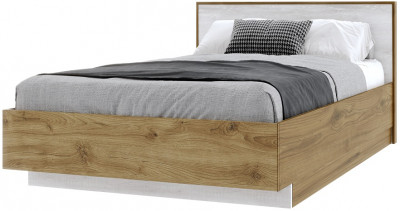 Кровать полутороспальная 140х200 "Мишель" - Дуб наварра/Бетон пайн светлый