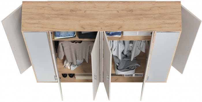 Две прихожих Домино-мини 2-3421дкз/к.с, цвет дуб крафт золотой/кашемир серый, ШхГхВ176х36х202 см.