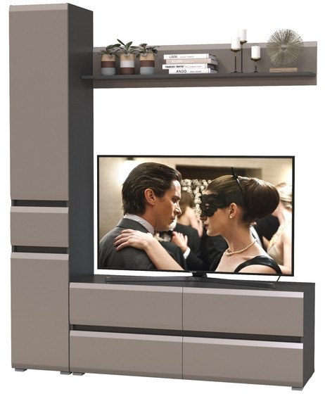 Сидней Комплектация № 051, корпус: антрацит/фасады: МДФ веллюто капучино