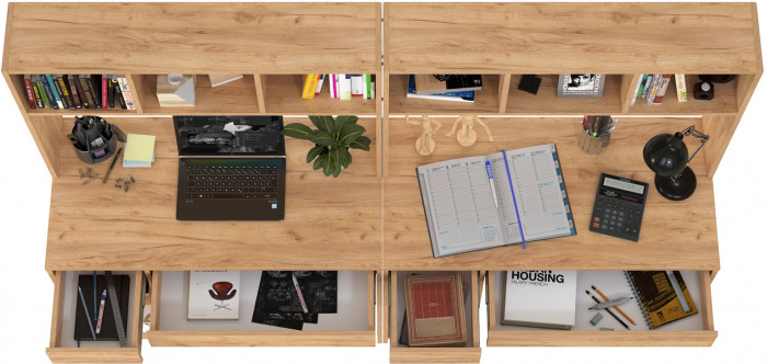 компьютерный стол Комфорт 12.77F + компьютерный стол Комфорт 12.77F, дуб крафт золотой