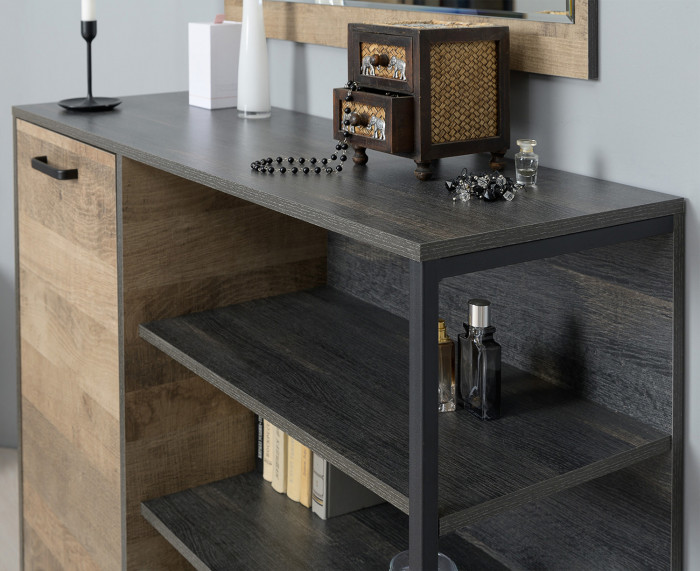 Трувор Прихожая 195, цвет дуб гранж песочный/интра, ШхГхВ 189х36,9х195 см., универсальная сборка