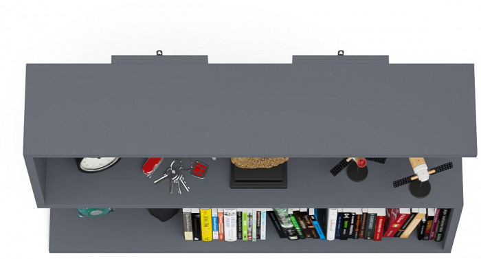 Мори Полка 900, цвет графит, ШхГхВ 90х21х64,8 см., универсальная сборка