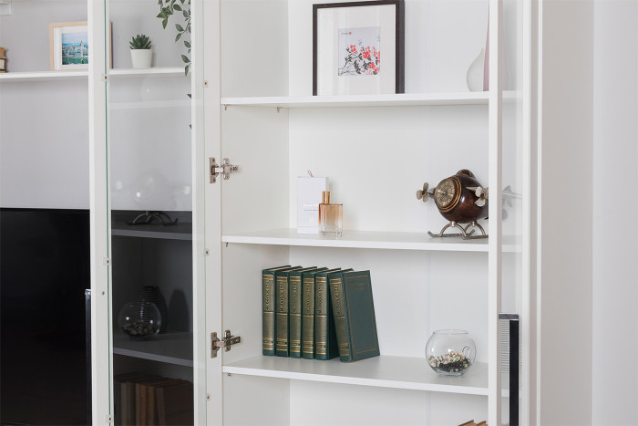 Валенсия Гостиная № 097, ЛДСП белый шагрень/МДФ белый шагрень