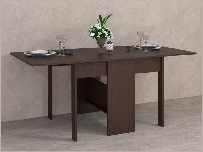 Стол обеденный-книжка ЛДСП (Ясень шимо темный)