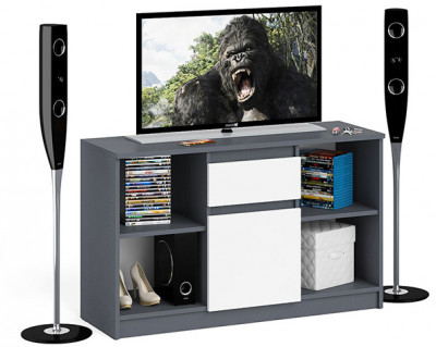 Мори Тумба ТВ МТВ1204.1, цвет графит/белый, ШхГхВ 120,4х41х73 см.