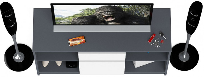 Мори Тумба ТВ МТВ1204.1, цвет графит/белый, ШхГхВ 120,4х41х73 см.