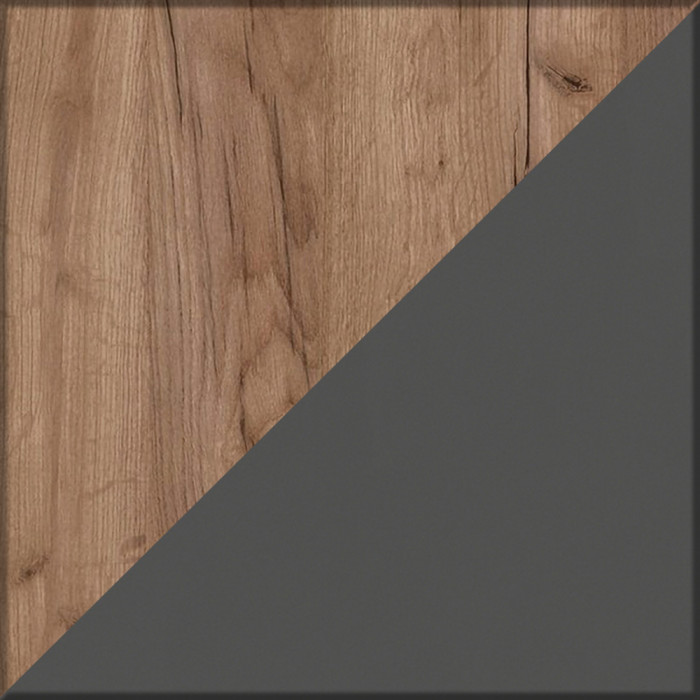 Прихожая Домино 6, цвет дуб крафт табачный/графит, ШхГхВ 248х36х202 см., универсальная сборка