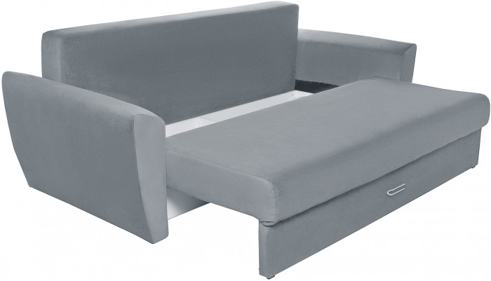 Диван еврокнижка Амстердам 160 ЛЮКС 12 ВЕЛЮР СЕРЫЙ НПБ