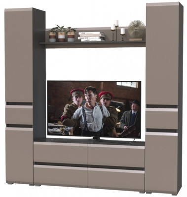 Сидней Комплектация № 052, корпус: антрацит/фасады: МДФ веллюто капучино