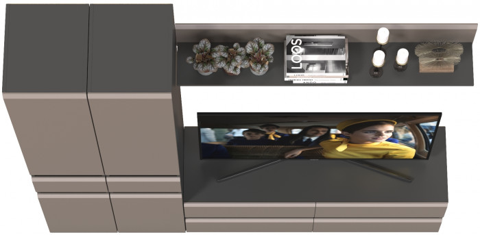 Сидней Комплектация № 052, корпус: антрацит/фасады: МДФ веллюто капучино