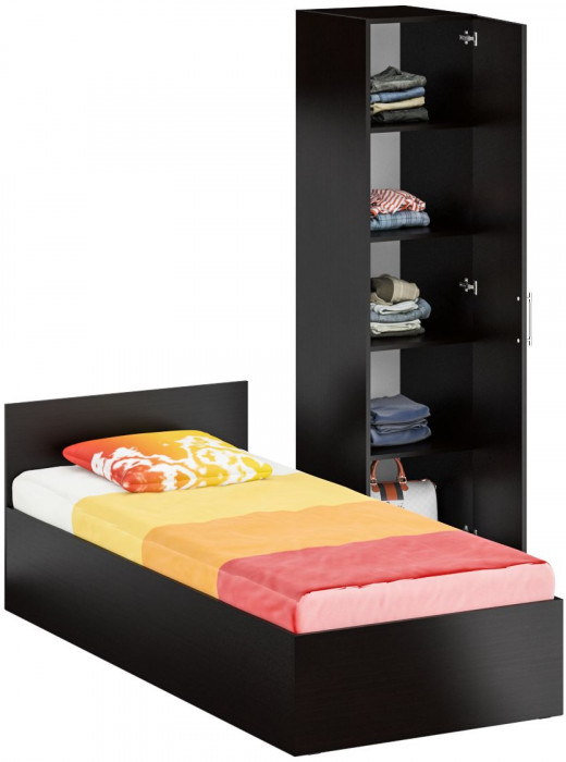 Кровать 0900 + Пенал Стандарт, венге