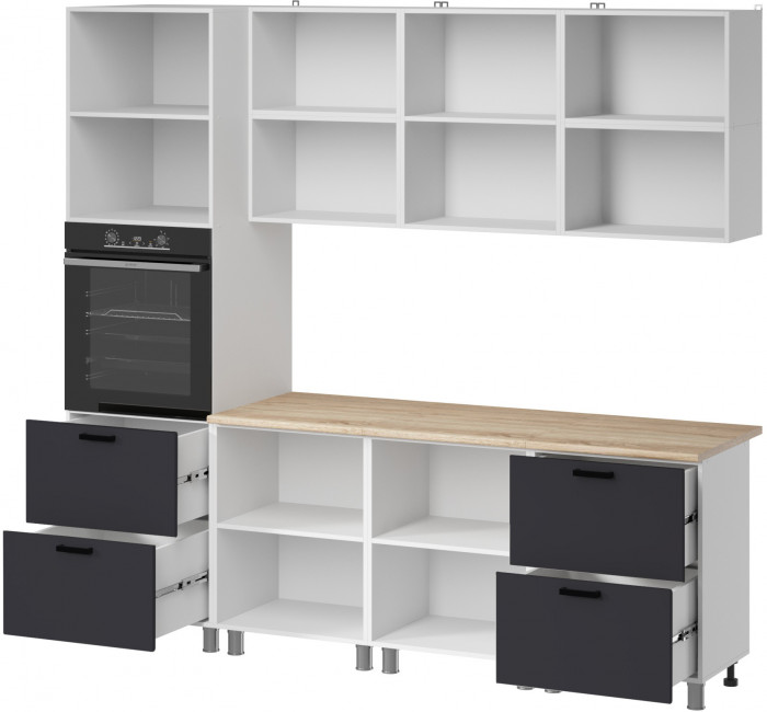 МК Аленушка 2,4м Лаванда Сталь,скоба черный,сонома