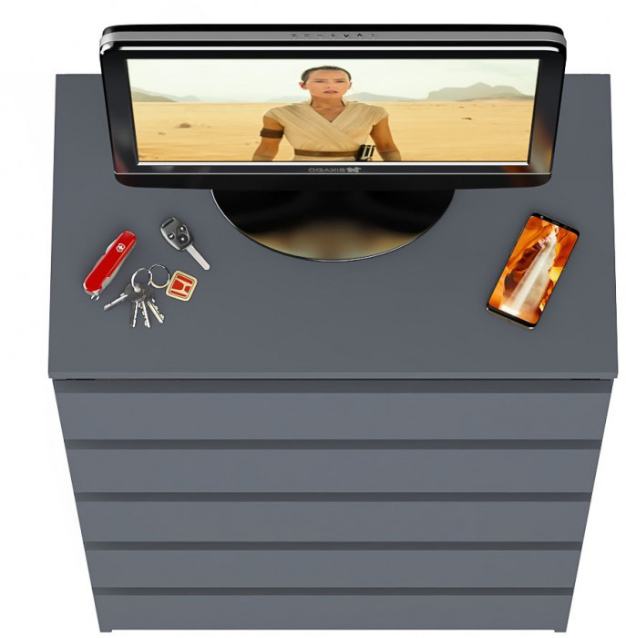 Мори Комод МК700.5, цвет графит, ШхГхВ 70,4х41х114 см.