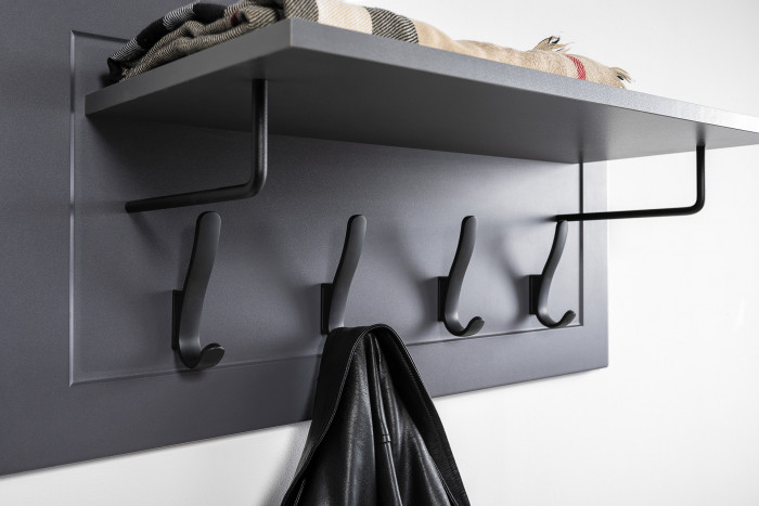 Остин Прихожая 33, цвет серый графит/дуб крафт золотой, ШхГхВ 200х54,3х229,6 см., универсальная сборка