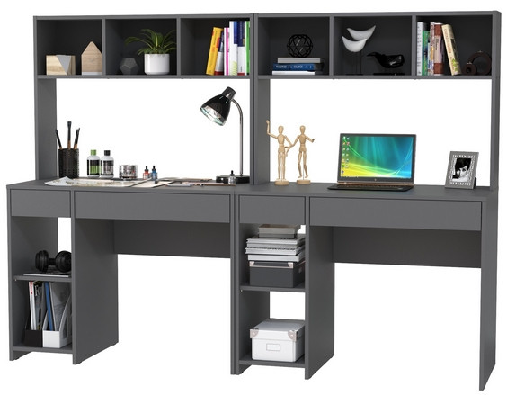 компьютерный стол Комфорт 12.77F + компьютерный стол Комфорт 12.77F, тёмно-серый