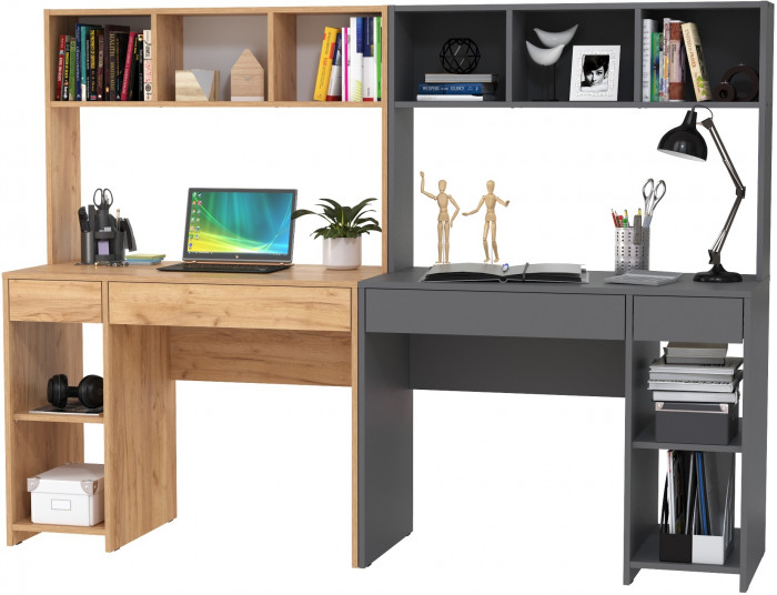 компьютерный стол Комфорт12.77F +компьютерный стол Комфорт 12.77F, дуб крафт золотой/тёмно-серый