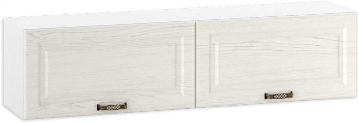 Ливерпуль Шкаф навесной, ясень ваниль/белый