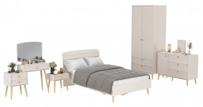 Афина Спальня 24-1200, цвет кашемир серый, сп.м. 1200х2000 мм., б/м, основание есть - фанера