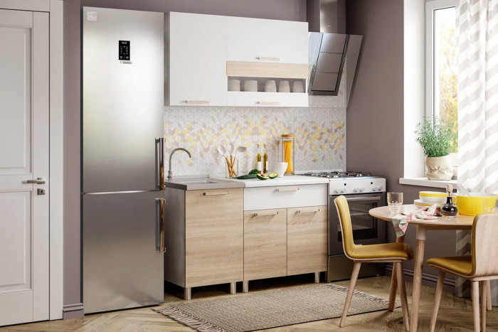 Кухня Айсбери 1,2м ,Белый, Дуб сонома