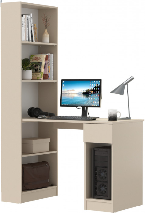 Лайт Шкаф комбинированный 10.01 (Стол письменный), цвет сатин, ШхГхВ 115,3х58,2х179 см., универсальная сборка(обязательно крепление к стене)