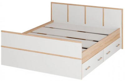 &quot;Сакура&quot; кровать 1,4м LIGHT (1550х860х2034) дуб сонома/белый