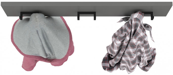 Октава 15.14.02 Вешалка, цвет серый графит, ШхГхВ 64,7х4,7х15 см.