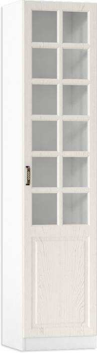 Ливерпуль Шкаф-витрина, ясень ваниль/белый