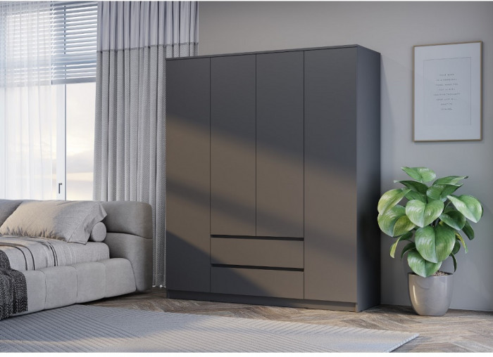 Шкаф для одежды и белья Симпл ШК-13, графит