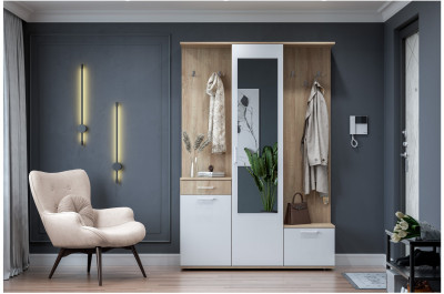 Прихожая &quot;ПР 1&quot; Дуб Сонома / Белый (Дуб Сонома / белый)