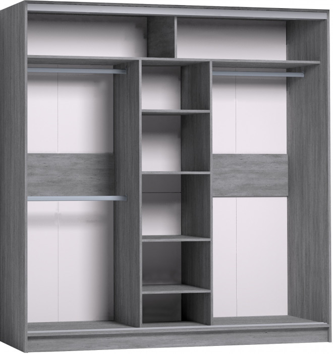 Шкаф-купе с зеркалом Strike 2000 Atelier светлый