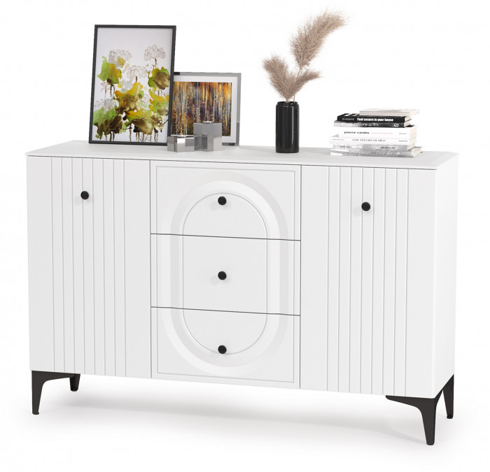 Валенсия Гостиная № 112, ЛДСП белый шагрень/МДФ белый шагрень