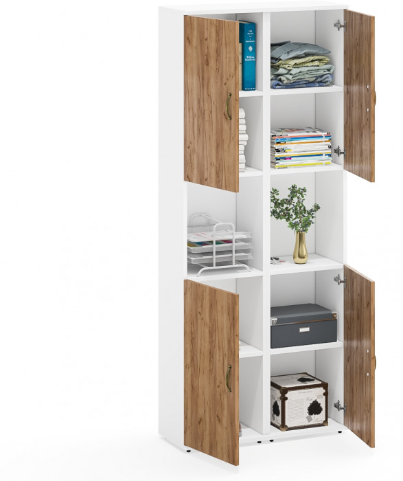 Лидер-8 Пенал 2 шт., белый шагрень/крафт золото