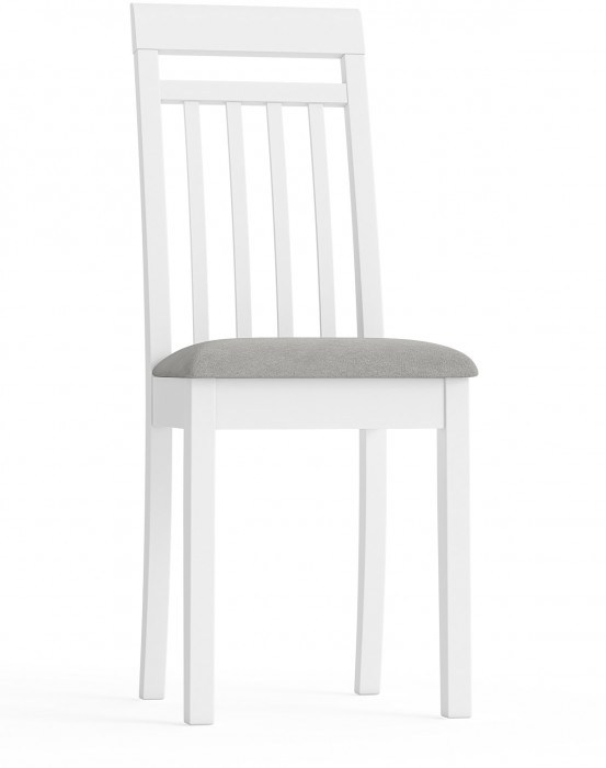 Стул Мебель--24 разборный Гольф-11, цвет белый, обивка ткань велюр серый 63, ШхГхВ 40х40х100 см., от пола до верха сиденья 47 см.