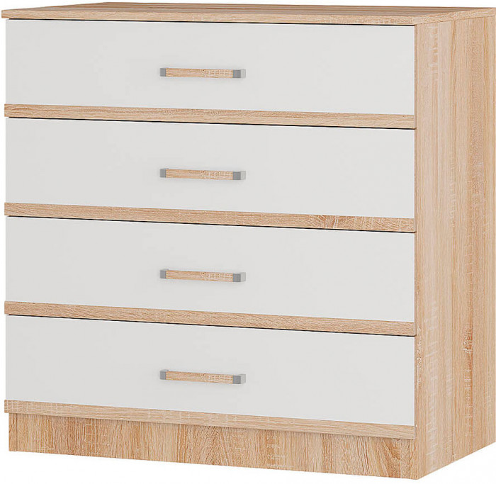 "Сакура" комод (850х866х500) дуб сонома/белый