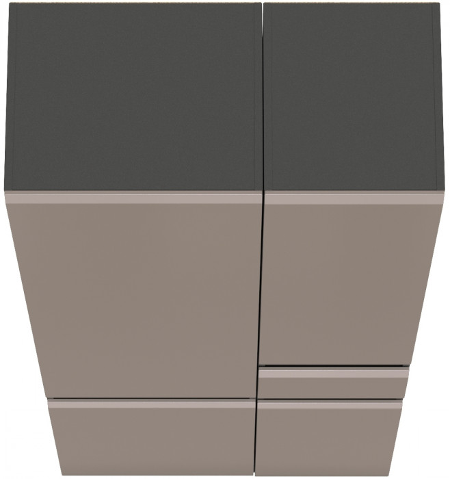 Сидней 13.202 Шкаф с ящиком + Шкаф 13.200, корпус: антрацит/фасады: МДФ веллюто капучино