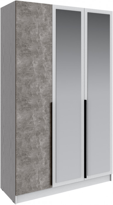 Шкаф Мадрид (1,4) с зеркалом, Белый/Ателье светлое