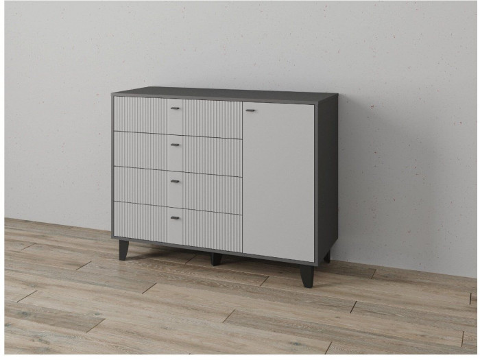 Комод Катрин-13 графит/светло-серый