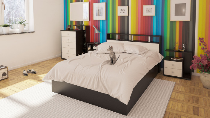 Камелия Комод, цвет венге/дуб лоредо, ШхГхВ 80х46,8х107,6 см., НЕ универсальная сборка