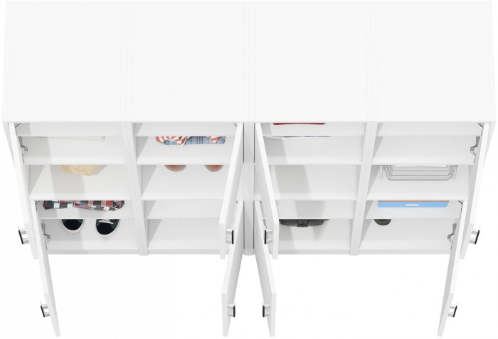 Четыре Пенала С-МД-СК9П к компьютерному столу С-МД-СК9, цвет белый шагрень, ШхГхВ 172х45х160 см., универсальная сборка