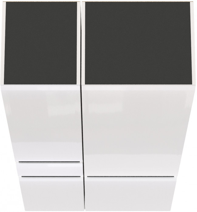 Сидней 13.202 Шкаф с ящиком + Шкаф 13.200, корпус: белый/чёрный/фасады: МДФ белый глянец