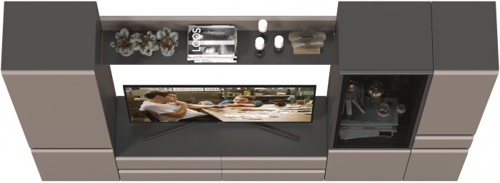 Сидней Комплектация № 055, корпус: антрацит/фасады: МДФ веллюто капучино