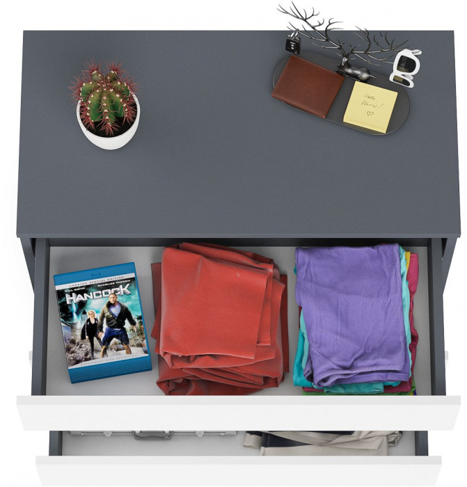 Мори Комод МК800.1, цвет графит/белый, ШхГхВ 80,4х41х73 см.