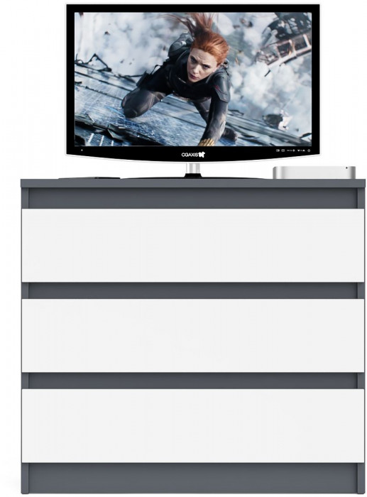 Мори Комод МК800.1, цвет графит/белый, ШхГхВ 80,4х41х73 см.